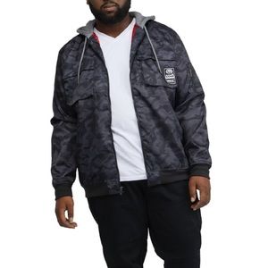 Ecko Unlimited Large Jacket Maverick Hooded Flight Jacket in Black Camo NWT